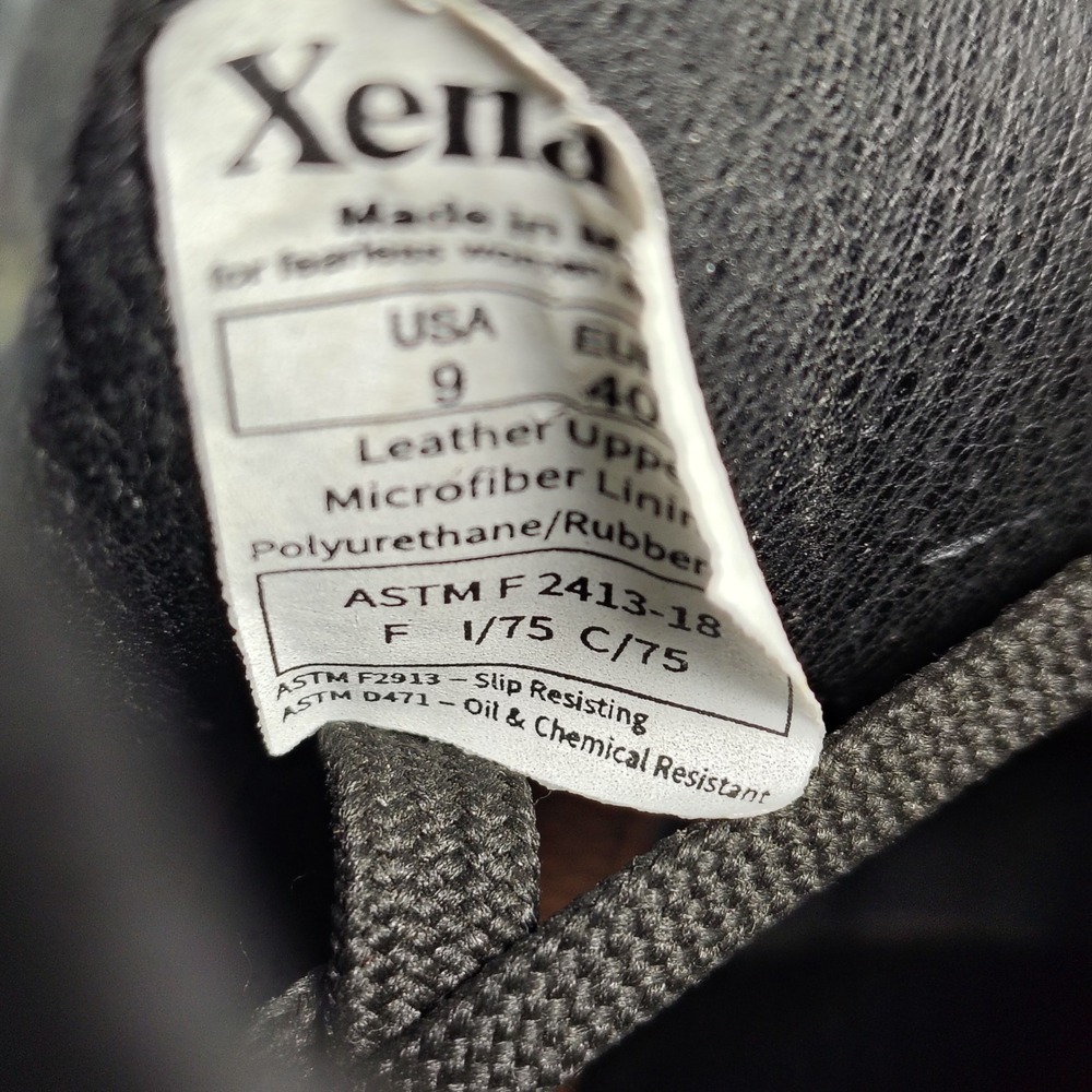 Xena Women Omega Safety Boots Size 9 Black Leather Steel Cap Toe Side Zip Work - Picture 8 of 10